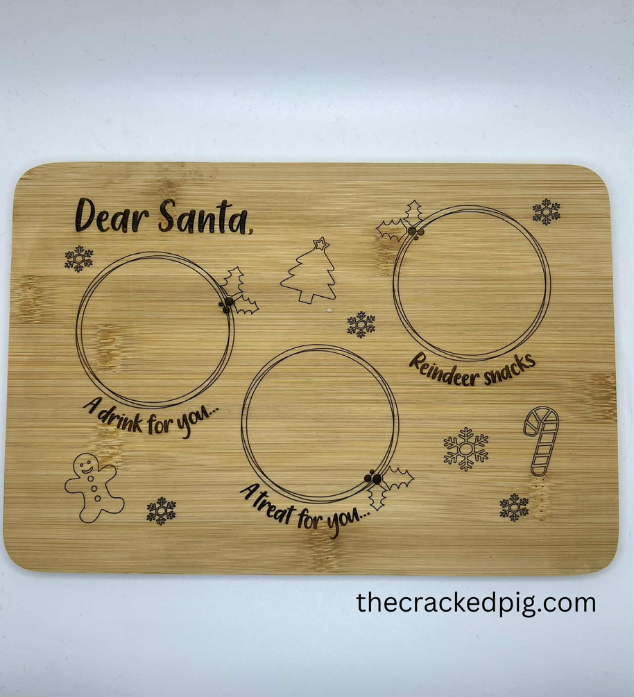 Small Engraved Santa Board | Christmas Eve Board