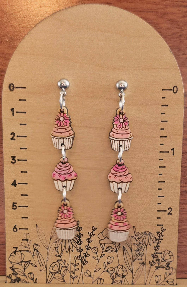 Cupcake Charm Earrings