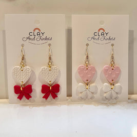 Heart/Bow Dangle Earrings