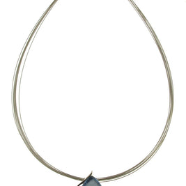 Origin Jewelry - Teardrop shape sapphire blue resin and shell earring: Light Blue