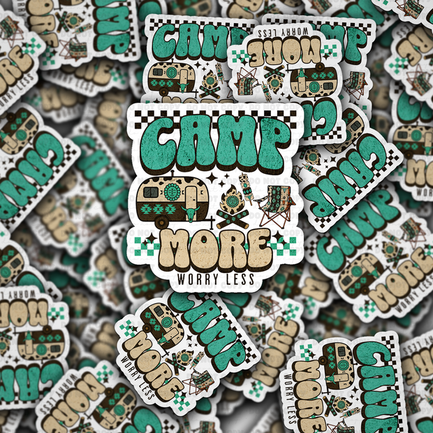 DC 1946 - Camp more worry less Die Cut Sticker