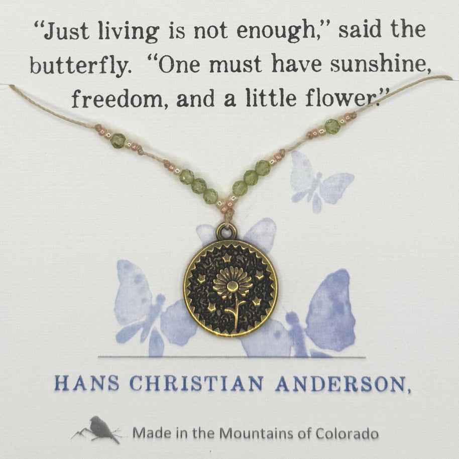 "Just Living" Necklace: Antique Brass Finish