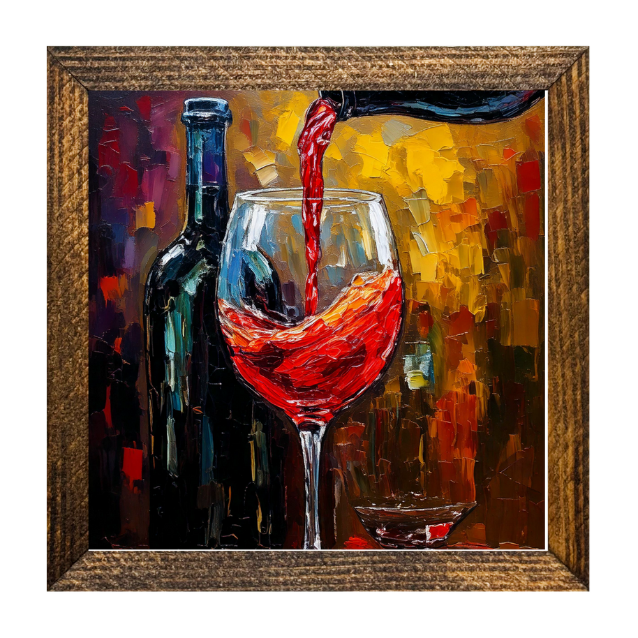 POURING A GLASS OF RED: 9"x9"