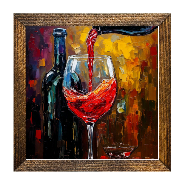 POURING A GLASS OF RED: 9"x9"